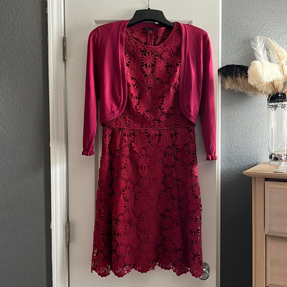 Lace A-Line Fuchsia Dress